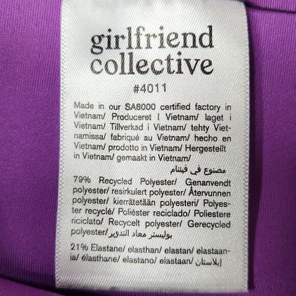 Girlfriend Collective Plum High Rise Bike Shorts Size Xsmall - Picture 3 of 10